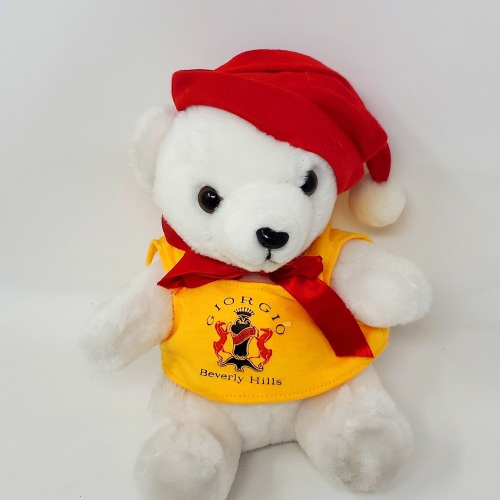 Giorgio Armani Beverly Hills Santa Bear 1986 Plush Polar Bear
